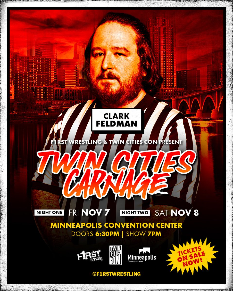 RefereeClark's tweet photo. This is shaping up to be a fun weekend! @f1rstwrestling x @TwinCitiesCon. Catch some wrestling on Friday and Saturday. We'll be wandering around all weekend as well, so come say hello!

Tickets: https://t.co/discVxjDYq https://t.co/g959Jrs4lE