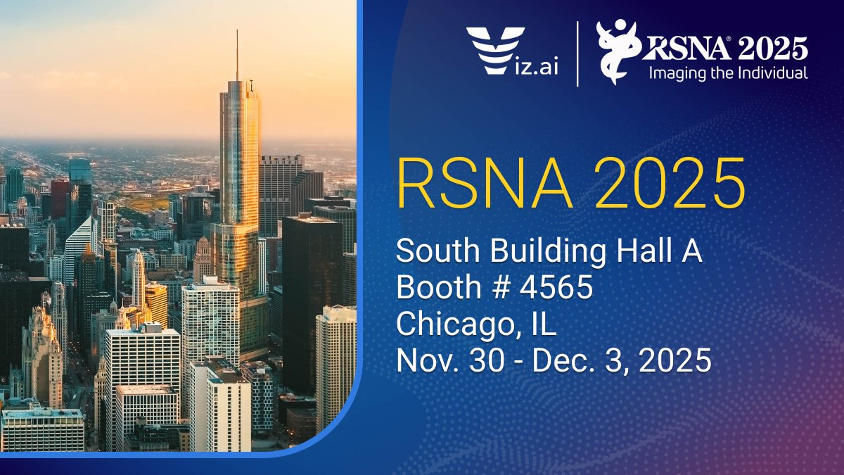Heading to #RSNA2025? Discover how Viz.ai One brings intelligent workflow automation to your health system. 50+ FDA-cleared AI algorithms. One enterprise platform. Infinite possibilities. 
Meet us at booth #4565.
🔗 viz.ai/events/rsna-20…