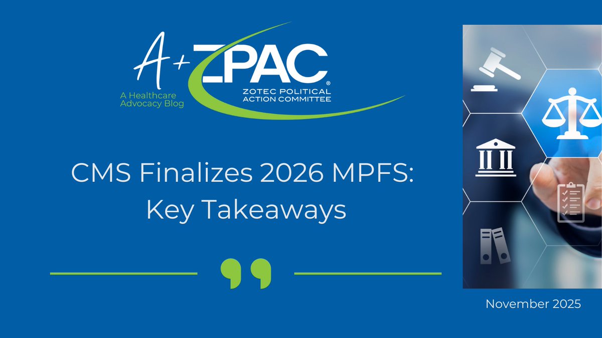 🚨#CMS dropped the 2026 Medicare Physician Fee Schedule. 

Find out what it means for your practice in our latest #AtoZPAC blog post: votervoice.net/ZOTEC/News#/Bl…