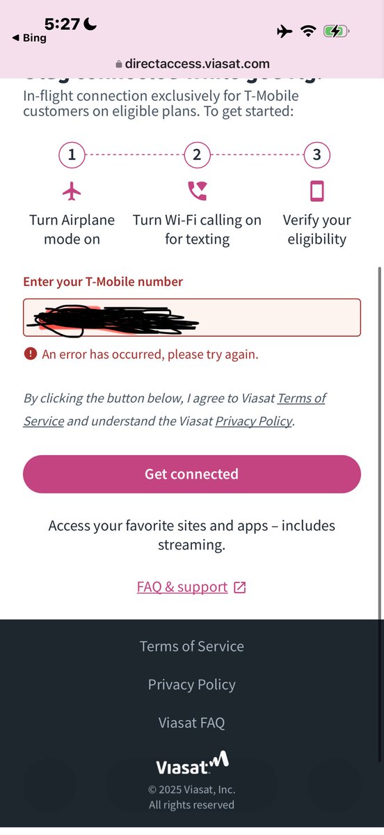 madisonyli3's tweet image. @TMobileHelp my Internet did not work on the @AmericanAir flight. I called and AA said to call Tmobile to help fix this bc it’s a perk. Can Tmobile help me trouble shoot this pls? #TmobileHelp #AmericanAirlinesHelp