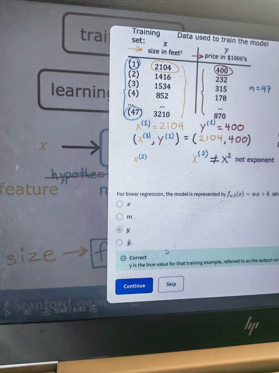 fayomiesther82's tweet image. What did you learn today? 🤔

I studied on linear regression models, they are types of regression models that fits a straight line unto data.  📙 🖋️ 
I&apos;m not done learning tho, my laptop is dead and I&apos;m about to go play football. 😁💃

#machinelearningtutorial
