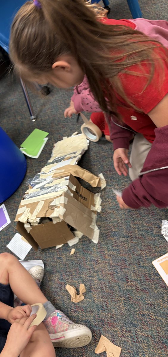 1st graders marking a ramp and a tunnel for our INDI robot. <a href="/BburgCougars/">Brandenburg Cougars</a>