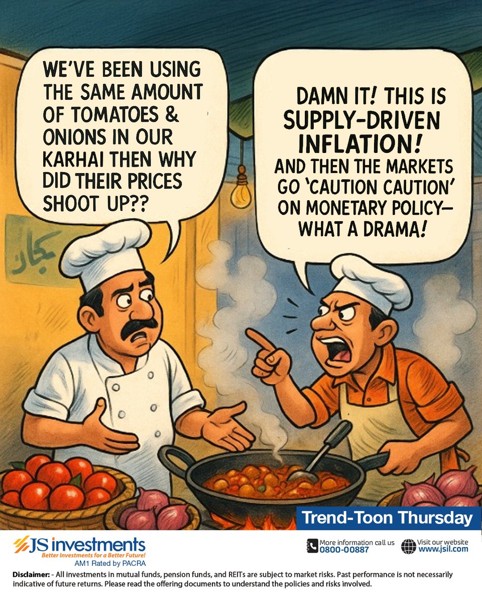 JSInvestment's tweet image. Toon Thursdays
🍅 Supply-driven inflation in action — when ingredients disappear, prices don’t wait.
You can’t buy what never arrives.
And yet… the markets jump straight to “Caution! Caution!” on monetary policy — what a drama.

In reality, not every price spike is a policy…