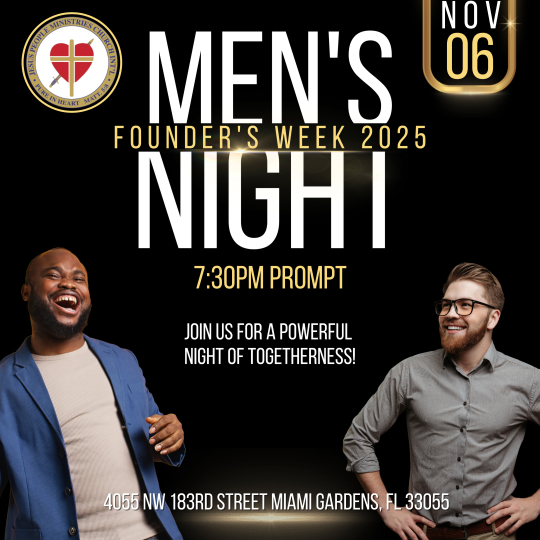 Tonight is Men's Night - a night we've been anticipating with great expectation.  As a part of our Founder's Week Celebration, we gather together in unity, strength, and brotherhood to honor the life and leadership of our visionary founder, Bishop Isaiah S. Williams Jr. 🙌