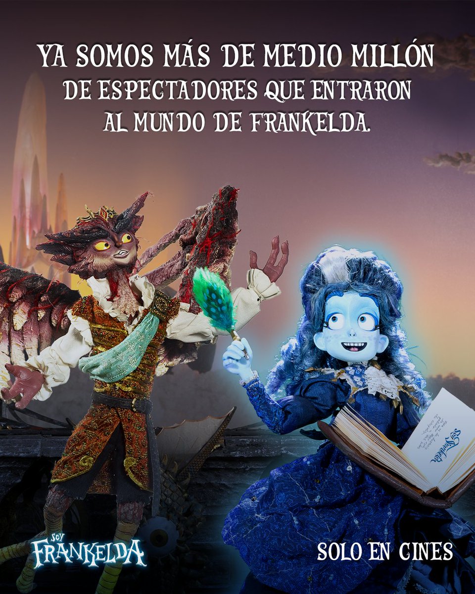 Gracias por darle vida a este sueño en pantalla grande. 🪶💙 
La historia no termina aquí, ¡vamos por medio millón más! #SoyFrankelda #SoloEnCines