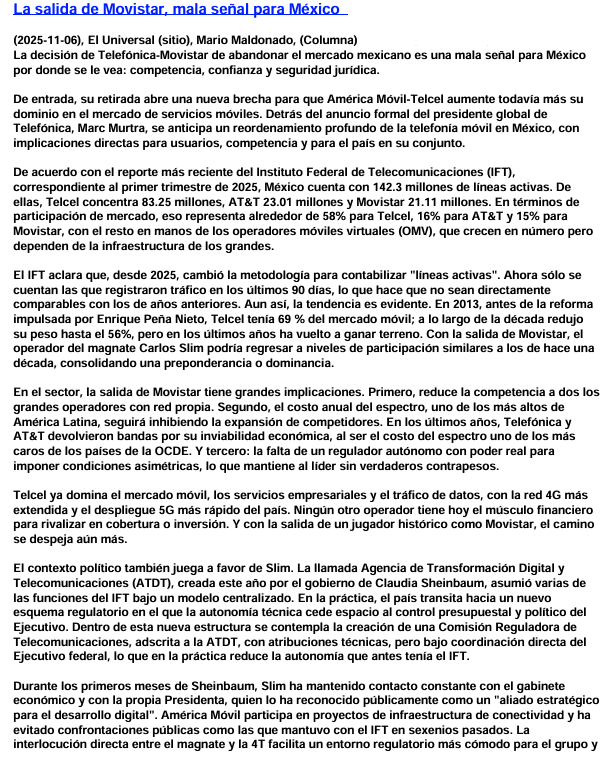 FelipeLeonLopez's tweet photo. La salida de Movistar, mala señal para México @MarioMal https://t.co/NjtjDAZLs7