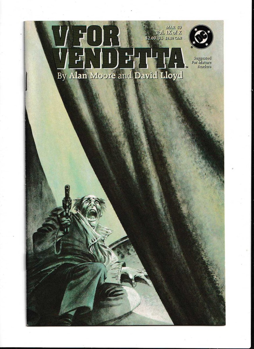 MakeMyComicRare's tweet image. #VForVendetta #10 (1989) #DavidLloyd Cover &amp;amp; Pencils, #AlanMoore Story, 1st Appearance of V (#EveyHammond (V for Vendetta)) &amp;amp; Death of V (V for Vendetta) &quot;Vultures&quot; The final issue of writer Alan Moore and artist David Lloyd&apos;s acclaimed series! One may be able to kill a person,…