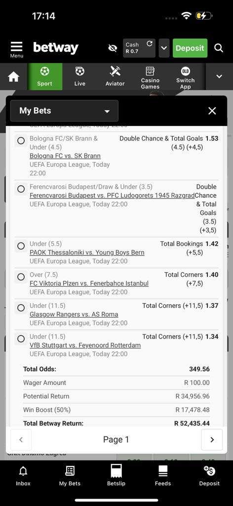 TopG_Punter's tweet photo. BOOⓂ️ THURSDAYS💚
50K BOOM💥

-UEFA Europa league + conference league mix ticket✅
-300+ odds✅

Don’t miss out on this one⬇️
BW1F61B2C6 https://t.co/xWfoOemnen
