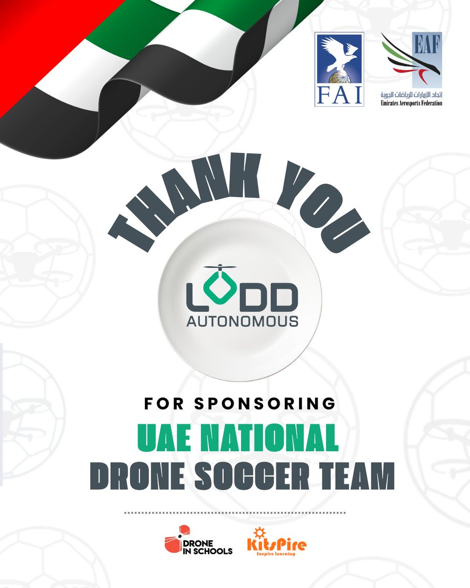Thank you LODD Autonomous for supporting the UAE National Drone Soccer Team on their journey to represent the nation at the world stage! Your partnership fuels innovation and inspires the next generation of tech leaders.

#DroneSoccerUAE #FAIWorldChampionship #STEMInnovation