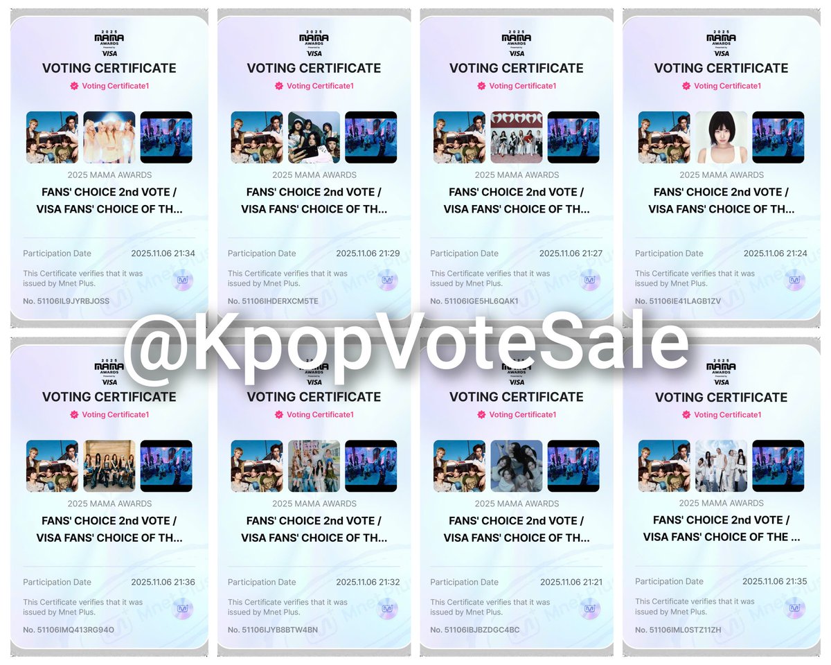 KpopVoteSale's tweet photo. Mama Awards 2025 - Visa Fans' Choice of the Year

 30 🎟️ voted for Seventeen

Thank you all guys for join Rt deal!
#Seventeen #Mama #KpopVoteSale #GAproof_Wingsshop https://t.co/5axgkJruHY