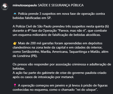 MinutoSaoPaulo's tweet photo. #PoliciaCivil #SãoPaulo #BebidaFalsificada #OperaçãoPareceMasNãoÉ #SegurançaPública #Brasil #Investigação #Justiça https://t.co/ABROVy27Ms