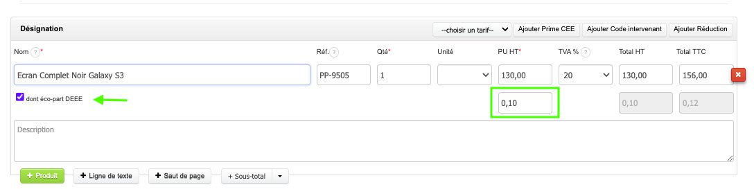 VosFactures's tweet image. Nouvelle option sur VosFactures 💡
Vous pouvez désormais indiquer le montant HT de l’éco-participation (écotaxe) pour les produits concernés. 

👉 aide.vosfactures.fr/194769248-Eco-…

#ecotaxe #facturation #efacture #Écocontribution #Entrepreneurs