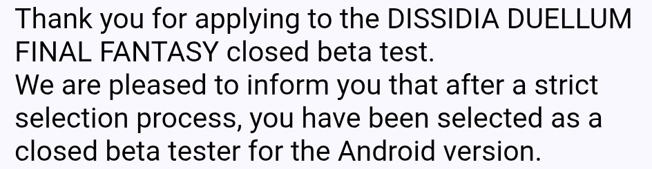 I got chosen for the closed beta 🥺🥺 im so excited to try it out being a big dissidia final fantasy fan and getting another opportunity from <a href="/SquareEnix/">Square Enix</a>  has made me SO happy ✨️✨️ one of my favourite companies and final fantasy one of my favourite series 😀 
LETS GOOO