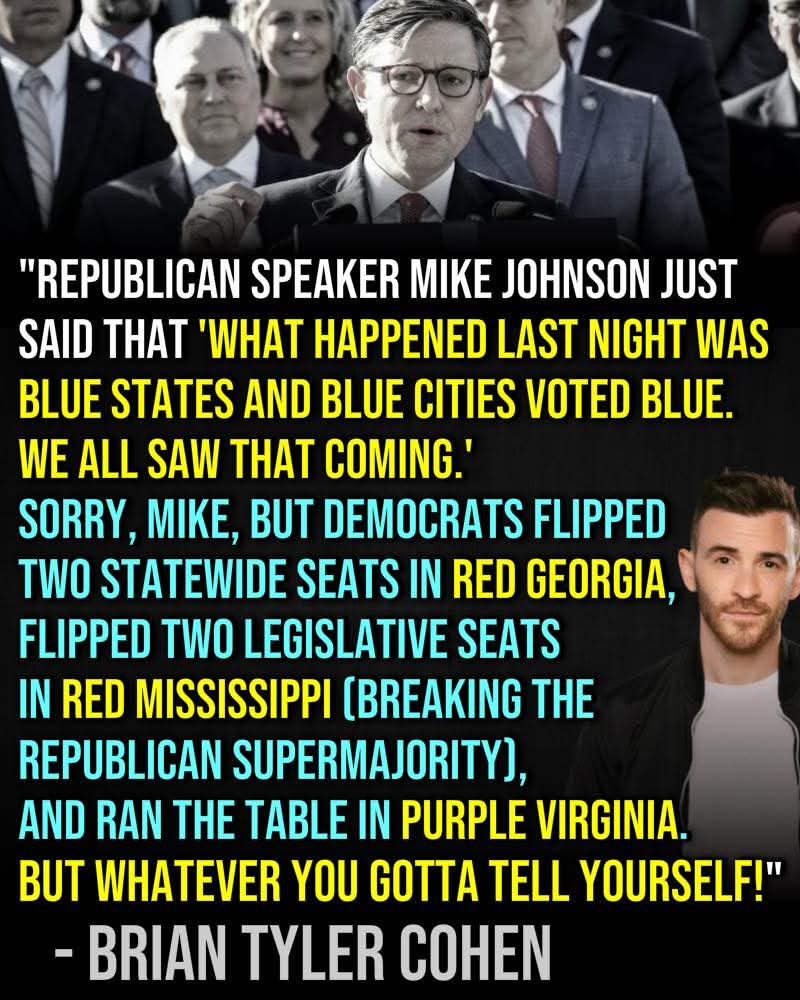 SueSrod8128's tweet image. Lol @SteveScalise #Democracy won Tuesday! #MikeJohnsonsShutDown #GopTariffs #GopTaxScam #TrumpsCrimesAndLiesMatter #TrumpIsATraitorAndAConvictedFelon
