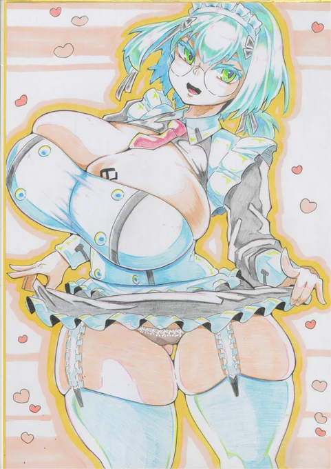 過去絵だけどネイア色紙ほんとかわいく描けてた