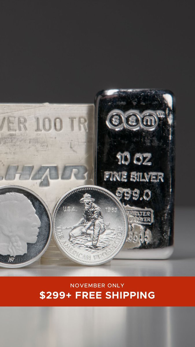 For November only, get free shipping on all orders $299 and up. The only thing better than silver (Gold, Platinum, Palladium) is saving on it. 

Did we just help you with your Holiday gift ideas? 

YUP. #coinsonline #bullion #silver #gold