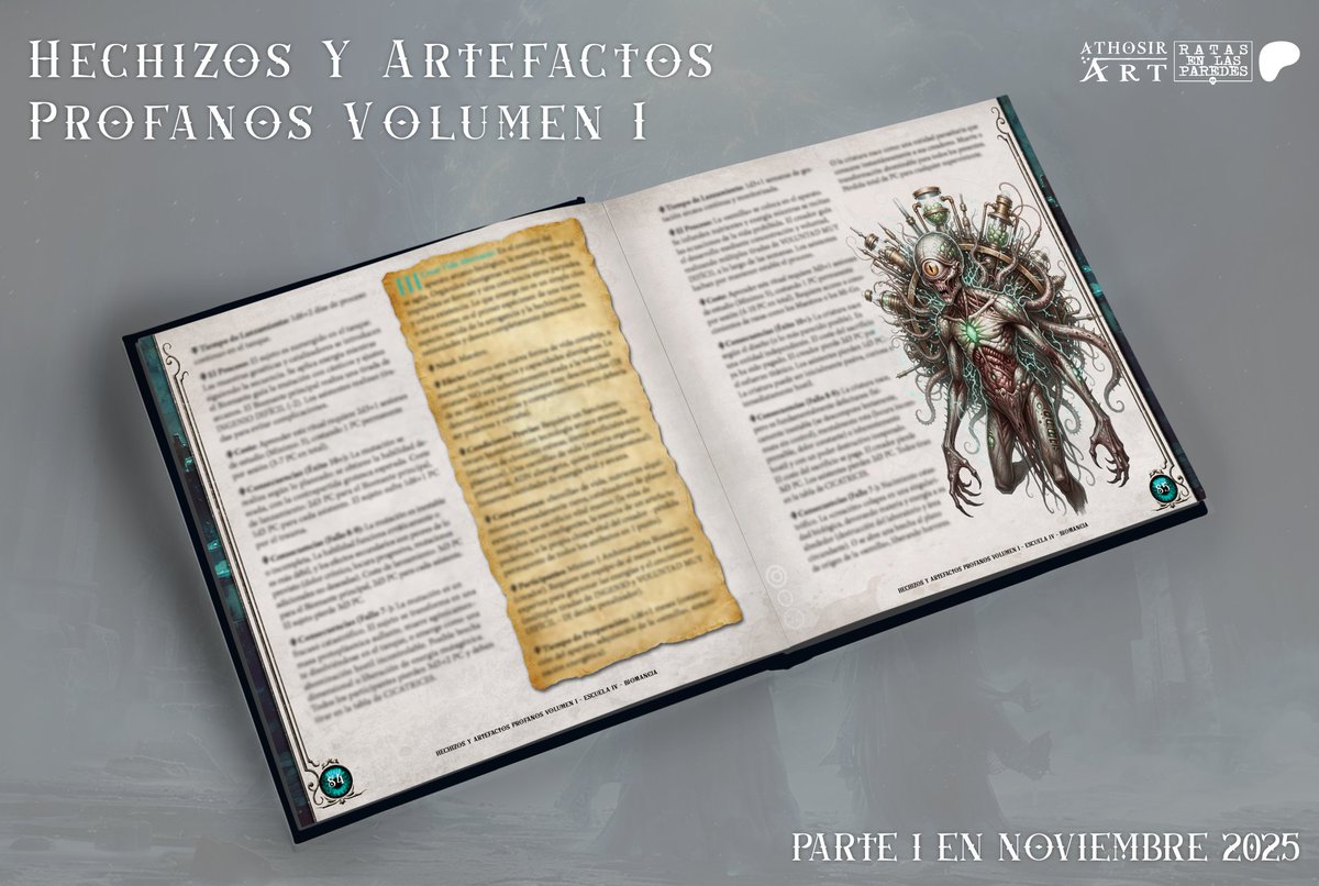 Ya podéis DESCARGAR el primer avance del proyecto #HechizosyArtefactosProfanosV1 para #RatasenlasParedes 🐀

🎁 Los mecenas con Sub Gratis podrán descargar FREE la escuela Abjuración

👀 400 Hechizos, 60 Rituales, 30 Grimorios, 3 guías, 1 aventura, 275 Artefactos 😏

Links 👇