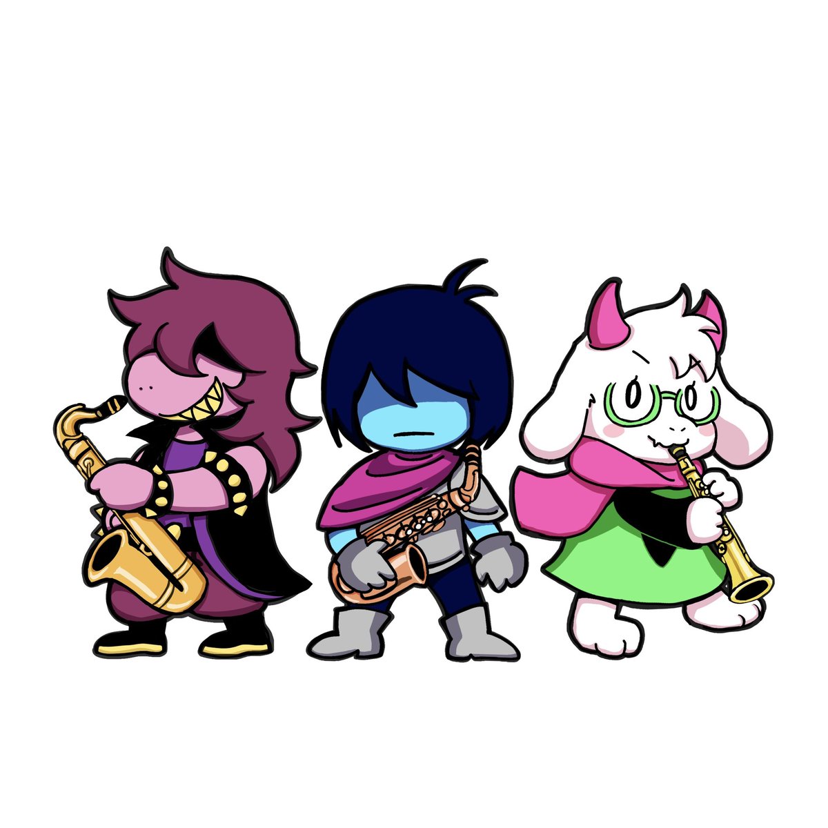 サックス🎷を吹く勇者達
#デルタルーン　#deltarune