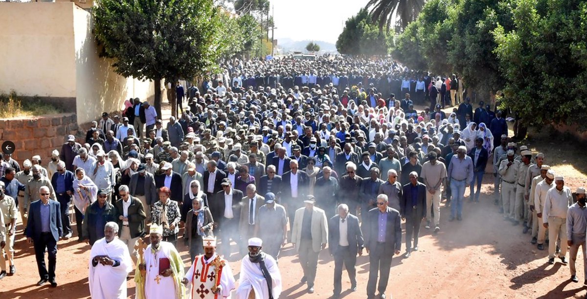 shabait's tweet photo. Funeral Service of Veteran Fighter Fesehaye Haile

The funeral service of veteran freedom fighter Fesehaye Haile (Afro), Governor of the Central Region, was held at Asmara Martyrs Cemetery today at 10:00 a.m. in the presence of President Isaias Afwerki, Ministers, senior government and PFDJ officials, Army Commanders, family members, and a large number of nationals.

Veteran freedom fighter Fesehaye Haile, who passed away on 4 November at the age of 78 due to illness, was one of the heroes produced by Eritrea’s struggle for independence. He devoted 52 years of his life to achieving national independence, safeguarding national sovereignty, and contributing to the nation-building process.

He joined the Eritrean People’s Liberation Forces in July 1973 after serving as a member of the “Tihisha” agitational group from 1972 to 1973.

During the armed struggle for independence, he served his nation and people with utmost dedication in various capacities, including as a combatant in the Eritrean People’s Liberation Army, and in the EPLF Departments of People’s Administration and Intelligence and Security.

After independence, veteran freedom fighter Fesehaye continued to serve his country as Deputy Governor of Asmara; Executive Director of the Northern Red Sea Region; Director General of the Customs Department at the Ministry of Finance; Director General of Civil Aviation; and Governor of the Gash-Barka and Central Regions, respectively.

President Isaias Afwerki laid a wreath on the tomb of veteran fighter Fesehaye Haile; Mr. Yemane Gebreab on behalf of the PFDJ; Ambassador Abdella Musa, Governor of the Anseba Region, on behalf of the Ministry of Local Government; Mr. Zerit Tewoldebrhan on behalf of the Central Region; and Mr. Gideon Fesehaye, son of the veteran fighter.

Veteran freedom fighter Fesehaye is survived by his wife and three children.

Expressing deep sorrow over the passing away of veteran freedom fighter Fesehaye Haile, the Ministry of Local Government conveys condolences to families and friends.