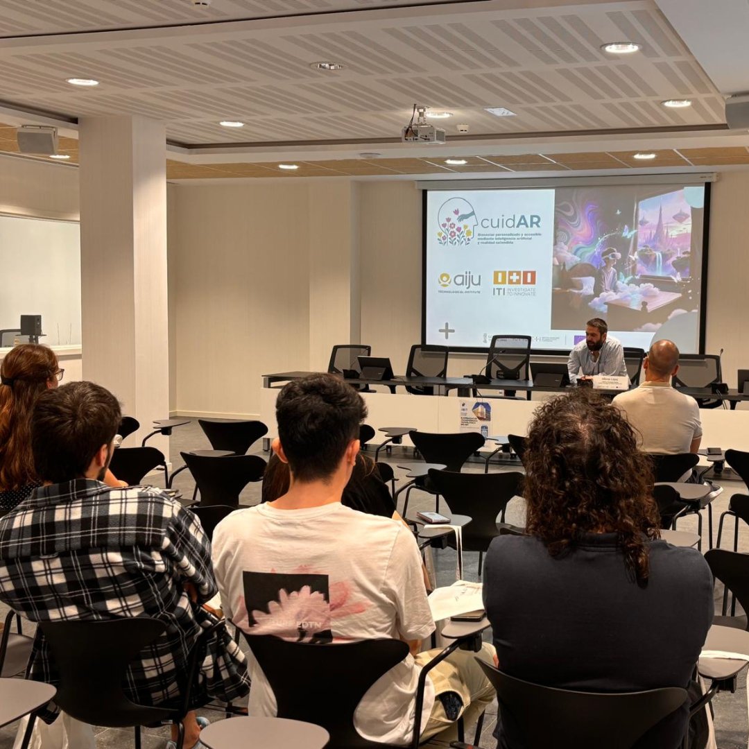 AIJU_Tecnologi's tweet image. ¿Cómo puede la #tecnología ayudar a mantener la autonomía y el bienestar?
El proyecto #cuidAR combina #inteligenciaartificial generativa y realidad extendida (XR) para crear entornos inmersivos personalizados que se adaptan en tiempo real a cada persona.

#AijuTecnología