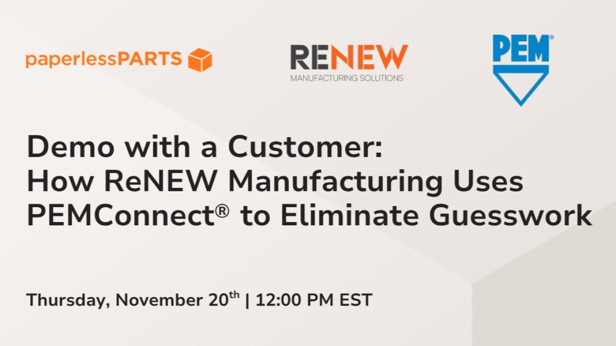renewmfgsol's tweet photo. We're excited to talk with our friends at @paperlessPARTS about how we're using the latest tech to make our customers' lives easier.

Join the conversation on Nov. 20 👉 https://t.co/7J9hIZkvkH https://t.co/MWvND8eDXj