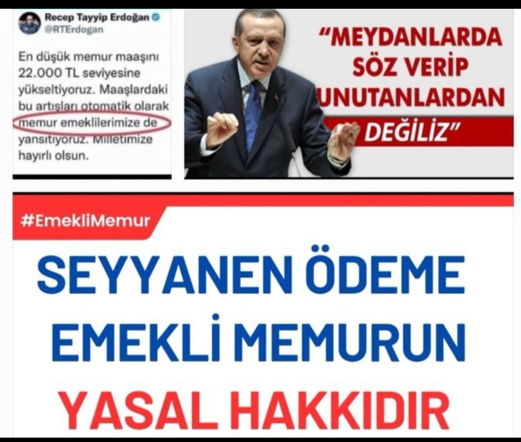 Geri adım yok.. #EmekliMemur yasal hakkı olan ve Cumhurbaşkanının söz vermesine rağmen 375/40 KHK ile 30 aydır gasp edilen seyyanen zam sözünün yerine getirilmesini bekliyor... #MemurEmeklisineAdalet  <a href="/iletisim/">T.C. İletişim Başkanlığı</a> <a href="/Akparti/">AK Parti</a> <a href="/MHP_Bilgi/">MHP</a> <a href="/herkesicinCHP/">CHP 🇹🇷</a> @iyi_parti2025 <a href="/isikhanvedat/">Prof. Dr. Vedat Işıkhan</a>