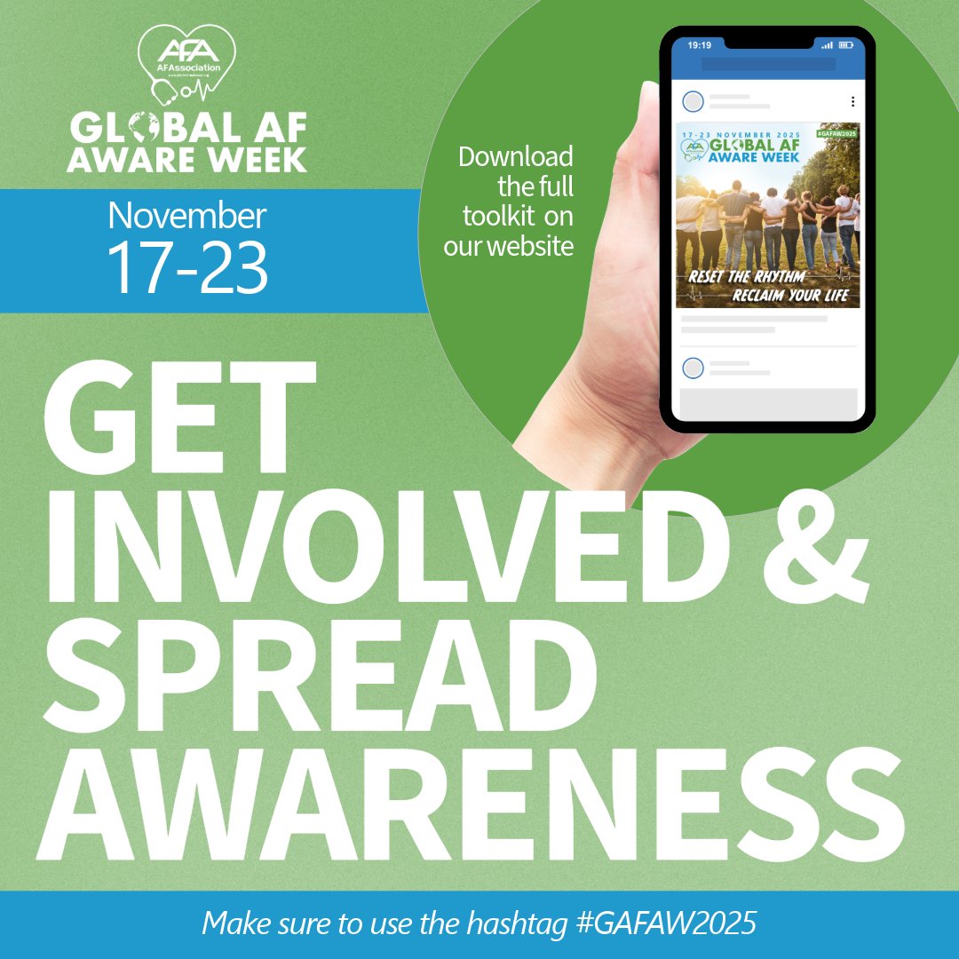#AtrialFibrillation can be silent but dangerous. From Nov 17 2025, share our posts to help others #KnowYourPulse to reduce AFib-related stroke or heart failure risk 👉 #GAFAW2025 Toolkit: loom.ly/yzQfKmc