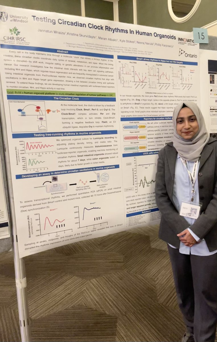 KarpowiczLab's tweet photo. Jannatun representing her awesome poster at the CANCOR conference! Way to go!! https://t.co/4Y1mf5oxOo
