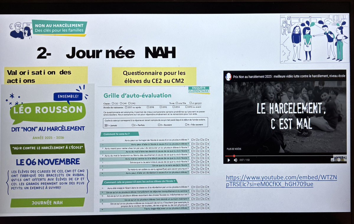 Dsden30's tweet image. Journée Non Au Harcèlement
À l’école L. Rousson de Nîmes comme dans l’ensemble des établissements scolaires du Gard, les élèves et parfois leurs parents ont participé à des ateliers de sensibilisation au harcèlement. Merci à tous les acteurs mobilisés pour cette cause #NAH #pHARe