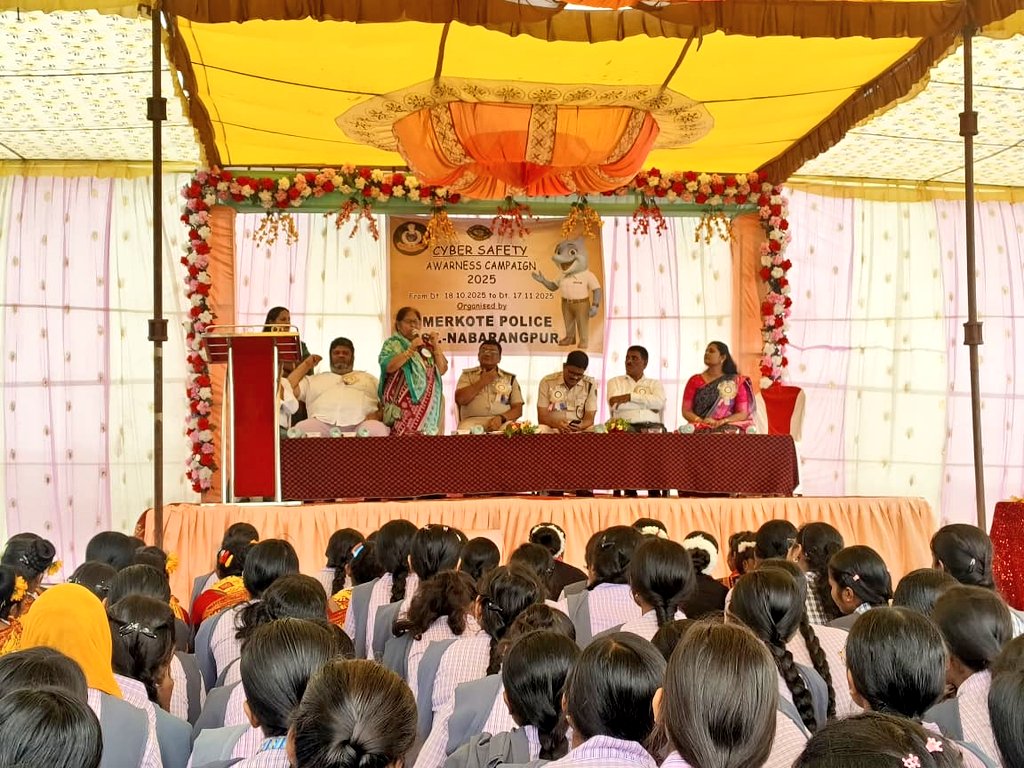SpNabarangpur's tweet image. As part of the ongoing #CyberSafetyAwarenessCampaign-2025, the campaign was held today at Gurukrupa College, Burja under Umerkote PS in the presence of School students and teachers.
@cybercopodisha 
@odisha_police
@digswrkoraput 
#ThinkBeforeYouClick 
#CyberSafeOdisha