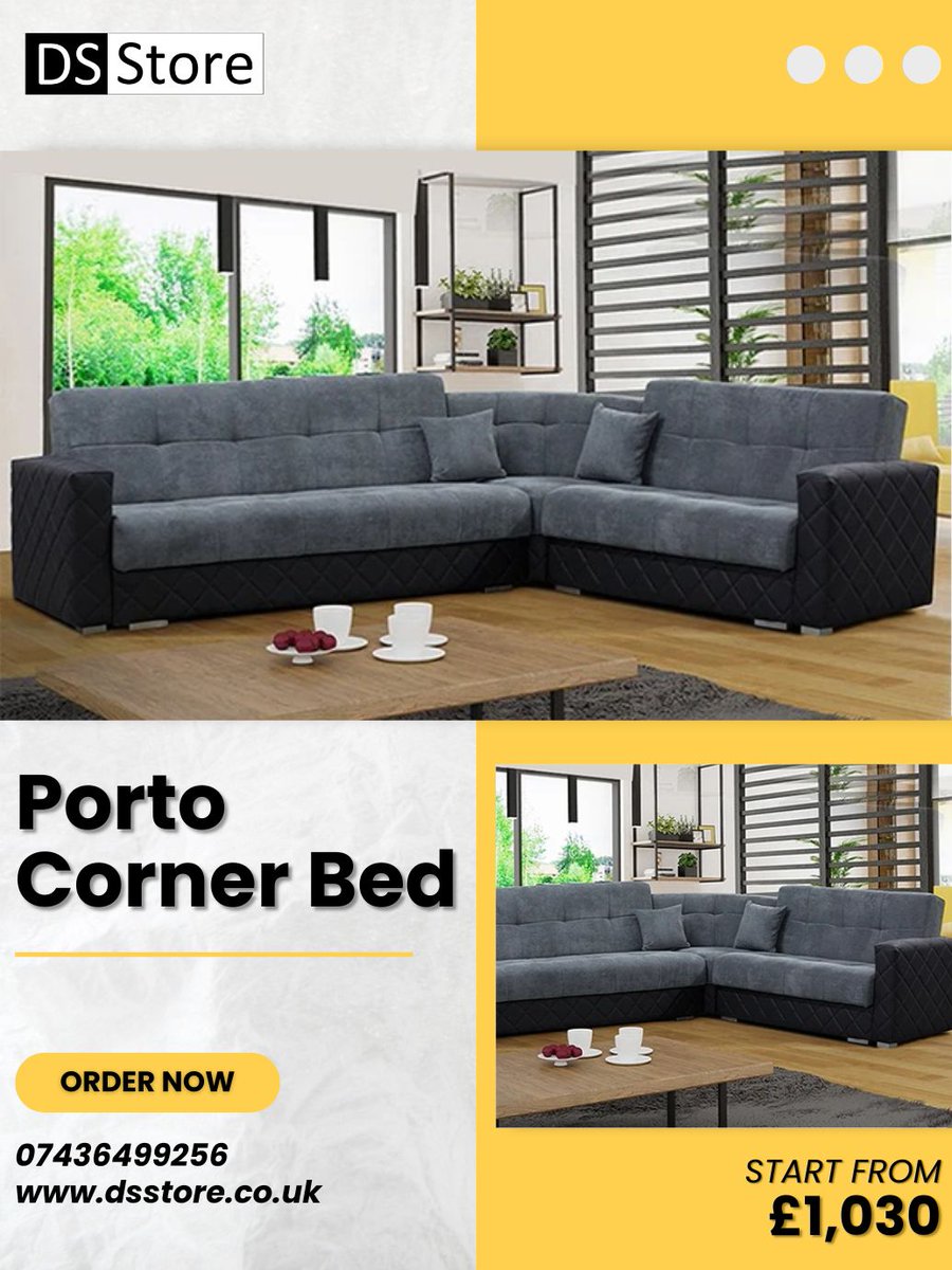 DSStoreUK's tweet photo. Comfort meets versatility — the Porto Corner Sofa Bed transforms your living space into a cozy retreat. Perfect for lounging by day and sleeping by night. Discover modern living with DS Store!"

📞 07436499256 | 🌐 https://t.co/GZTX344ZLy

#DSStore #PortoSofa #CornerSofaBed https://t.co/vgIf3ZjYjX
