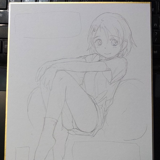 冬コミ色紙進捗部屋着千枝ちゃん 