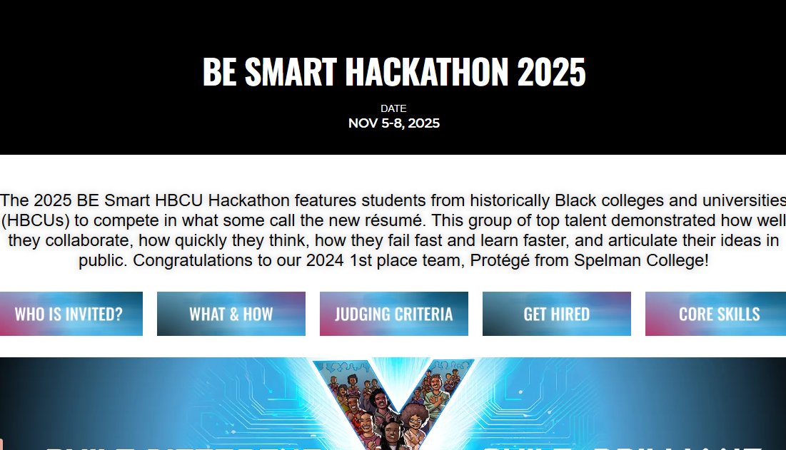 CreateEnsemble's tweet photo. Did you know that the BE Smart Hackathon starts on November 5th–8th?
This dynamic event is a coding competition; a celebration of Black creativity and excellence in STEM.
@blackenterprise
#BESmartHackathon #Createensemble https://t.co/BOcYGakeIL