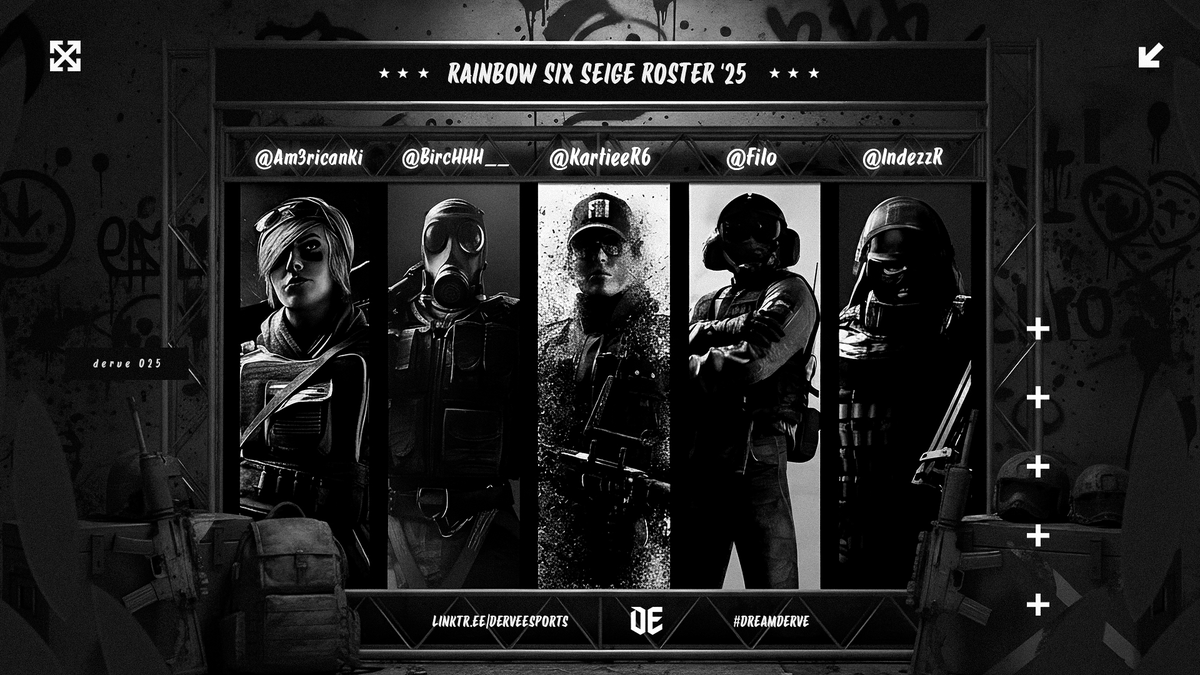 DerveEsports's tweet photo. 🚨ANNOUNCEMENT🚨

We are really happy to announce our new @Rainbow6Game  roster, We are super excited to have the team on board and look forward to what they can do in the future!

#DreamDerve🖤🤍

🎨 - @mythdzns https://t.co/AJoCnXxt8R