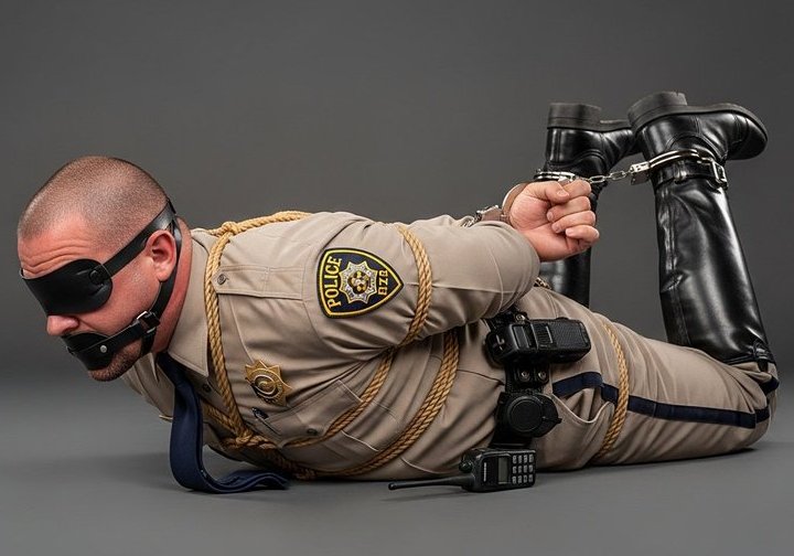 I'd like to think that haircut was involuntary, administered after completion of his #hogtie, &amp; that the barber rubbed it in following completion, by smoothing his newly-furry head!