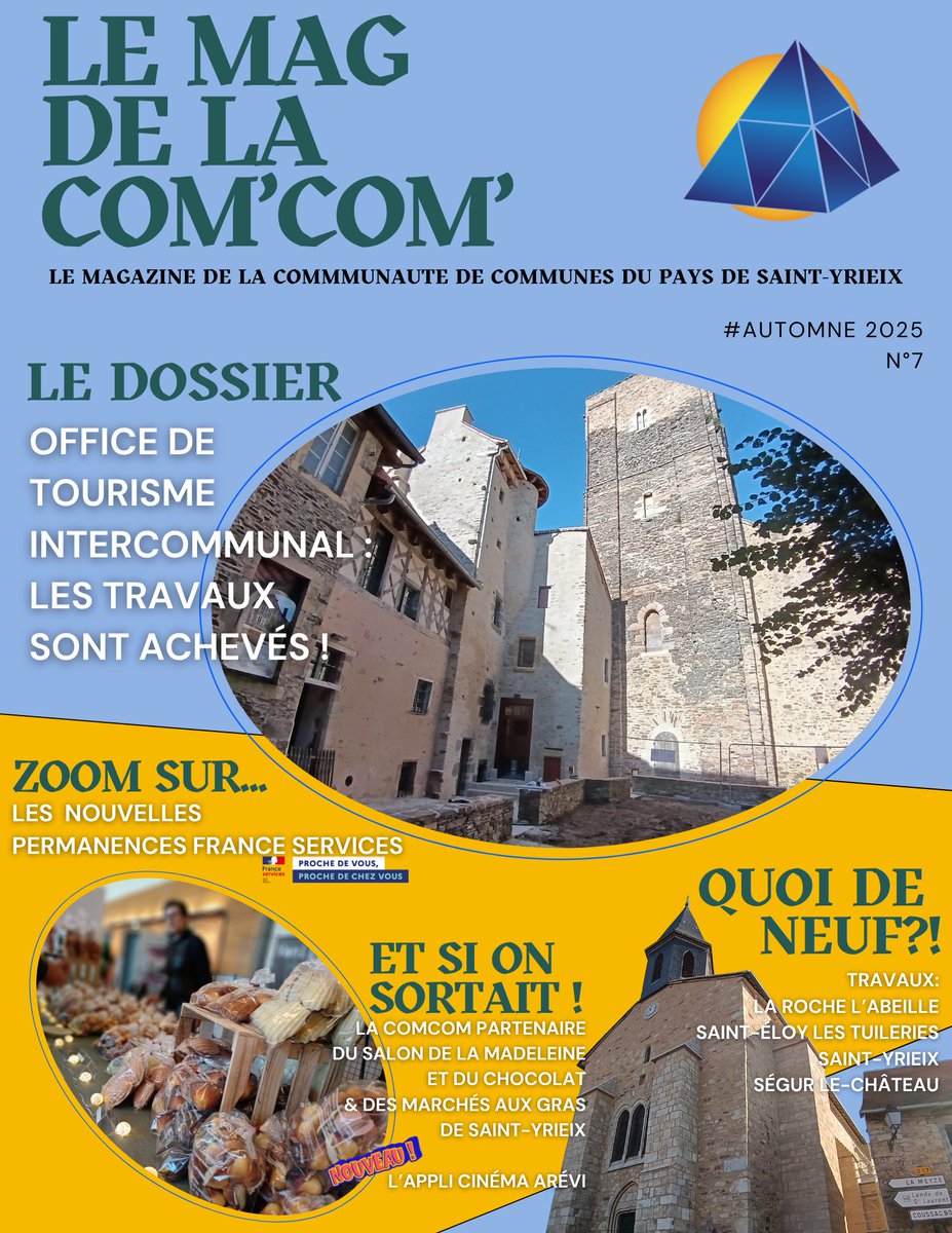 📷📷𝗟𝗲 𝗡𝗼𝘂𝘃𝗲𝗮𝘂 𝗠𝗮𝗴𝗮𝘇𝗶𝗻𝗲 𝗱𝗲 𝗹𝗮 𝗖𝗼𝗺𝗖𝗼𝗺 : 𝗔𝘂𝘁𝗼𝗺𝗻𝗲 𝟮𝟬𝟮𝟱, 𝗡𝘂𝗺𝗲́𝗿𝗼 𝟳 𝗲𝘀𝘁 𝗦𝗼𝗿𝘁𝗶 !
📷 Disponible dans vos  mairies , commerces et en ligne sur notre site. communaute-saint-yrieix.fr/2025/11/04/le-…
