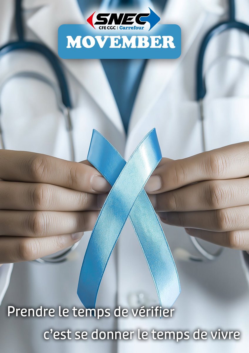 🔵Chaque moustache raconte une histoire. Celle d’un homme, d’un père, d’un frère, d’un collègue.
Le #cancer de la prostate touche 1 homme sur 8 et détecté à temps, il se soigne. Faisons de la #prévention une habitude 👨🏼‍⚕️