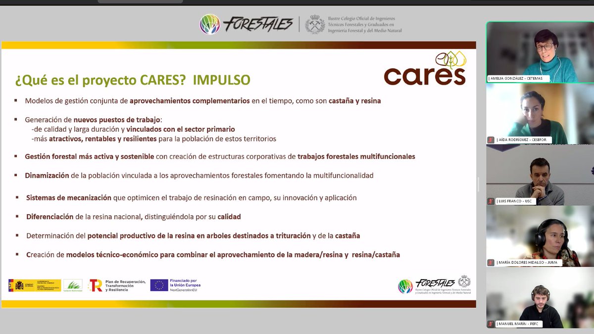 IngForestal50's tweet image. ¡Ya comienza el #CafeForestal del @ProyectoCARES!
Hoy hablamos sobre el aprovechamiento de #castaña, #resina y #biomasa de pinos resinados para impulsar el desarrollo rural y prevenir incendios en el noroeste peninsular.

Únete aquí: us06web.zoom.us/webinar/regist…