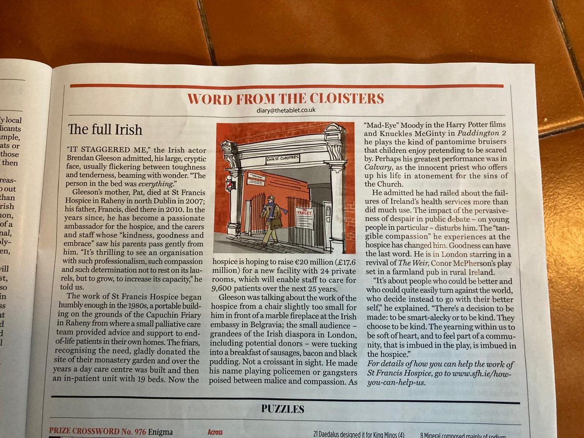 Excellent article in <a href="/The_Tablet/">The Tablet</a> this week about work of St. Francis Hospice  <a href="/SFHDublin/">St. Francis Hospice</a>