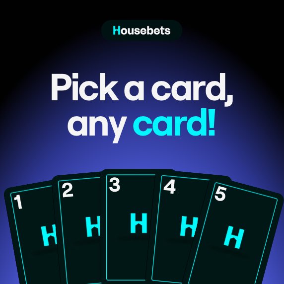 housebets's tweet photo. Five cards. One is hiding $100 behind it. 

Guess the correct card and the $100 could be yours. 

Must be following @p0rchy and @housebets to enter.

All correct answers go in the draw. 5x turnover applies. Good luck! https://t.co/4Yz0bNm35p