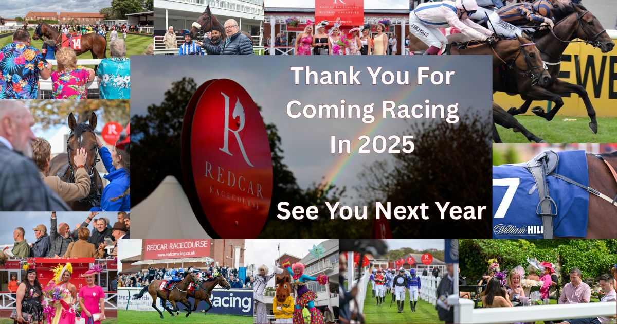 Redcarracing's tweet image. 🏇Thank You for coming racing in 2025 to Redcar Racecourse!
❤️ We’ve loved every moment and hope you did too.
🏇We can’t wait to welcome you back for more great racing days in 2026!
👋See you next year
#RedcarRaces #SeeYouIn2026