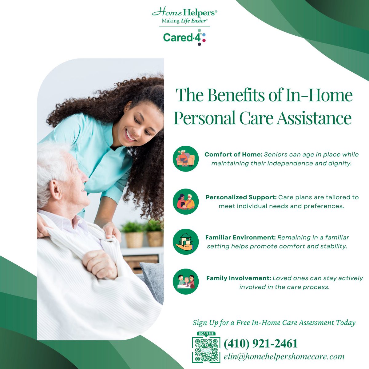 EdwardSiraya's tweet image. 💚Discover the Benefits of In-Home Personal Care!
At Home Helpers® Home Care of Hanover, we provide compassionate, personalized support  helping seniors stay independent, comfortable, and cared for in the place they call home.🌿

📞 (410) 921-2461
📧 elin@homehelpershomecare.com