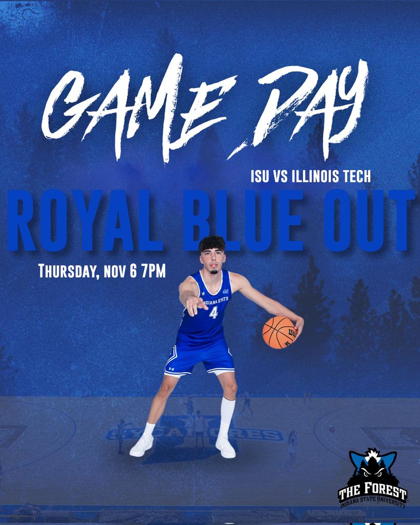 TONIGHT Men's Basketball plays at Hulman Center at 7PM, doors open at 6PM! Theme is Royal Blue Out—come fill the stands! Stop by the Forest Table to sign up and get access to the floor level! Go Sycamores!