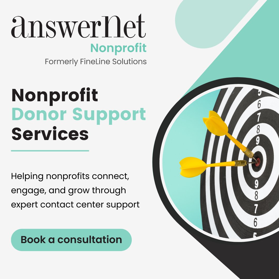 FineLine1's tweet image. What’s your #nonprofit’s next big goal? 🎯 Whether it’s growing your donor base, boosting event success, or scaling for seasonal surges, @AnswerNet Nonprofit is here to help with scalable contact center solutions.

finelinesolutions.com/?utm_source=x&amp;amp;…

#DonorImpact #NonprofitMission