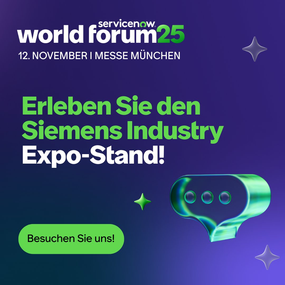 Die Smart Factory der Zukunft wird Realität! Gemeinsam mit <a href="/siemensindustry/">Siemens Industry</a> zeigen wir auf dem #WorldForumMunich, wie IT &amp; OT zusammenwachsen – für den nächsten großen Produktivitätssprung.

👋 Besuchen Sie uns am Expo-Stand und erlebt Innovation live!