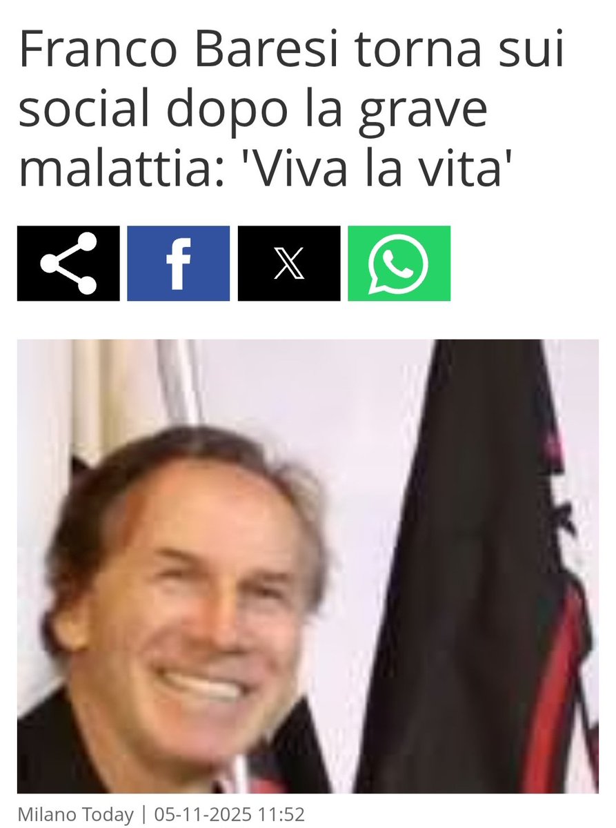 Bentornato #Capitano!

#FrancoBaresi #Baresi
#Instagram #6novembre share.google/eBWpej2NlC6Nr0…