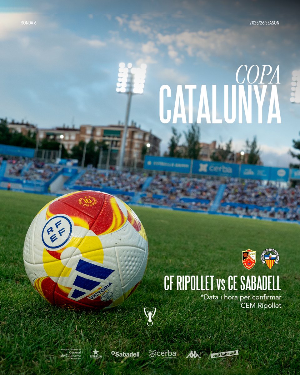 🏆 𝗖𝗢𝗣𝗔 𝗖𝗔𝗧𝗔𝗟𝗨𝗡𝗬𝗔 🏆

🆚 Ens enfrontarem al <a href="/RipolletCF/">CF Ripollet</a> a la sisena ronda

🗓️ Dia i hora per confirmar al Municipal de Ripollet

💪🏻 Anem amb tot, Arlequinats!

#AMQM