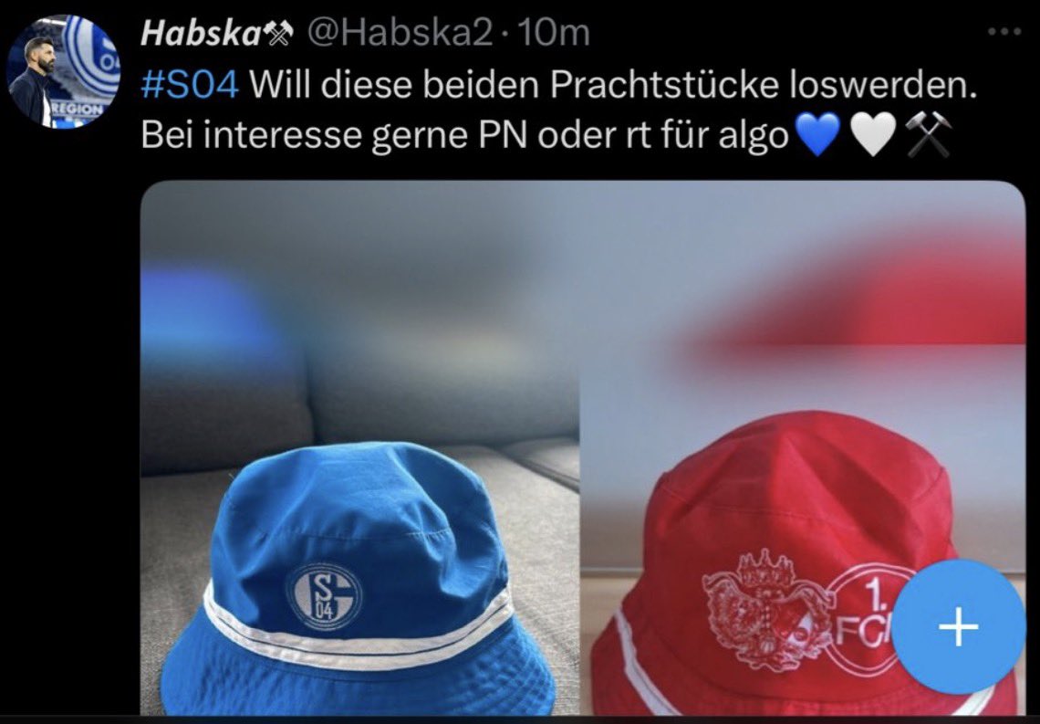 Übrigens er hat sofort gelöscht, das war der Ausgangstweet von <a href="/Habska2/">𝙃𝙖𝙗𝙨𝙠𝙖⚒</a> und er hat mich blockiert. 

passt auf euch auf Schalker und lasst euch bitte nicht abziehen 🙏🏽💙

#S04 #Schalke
