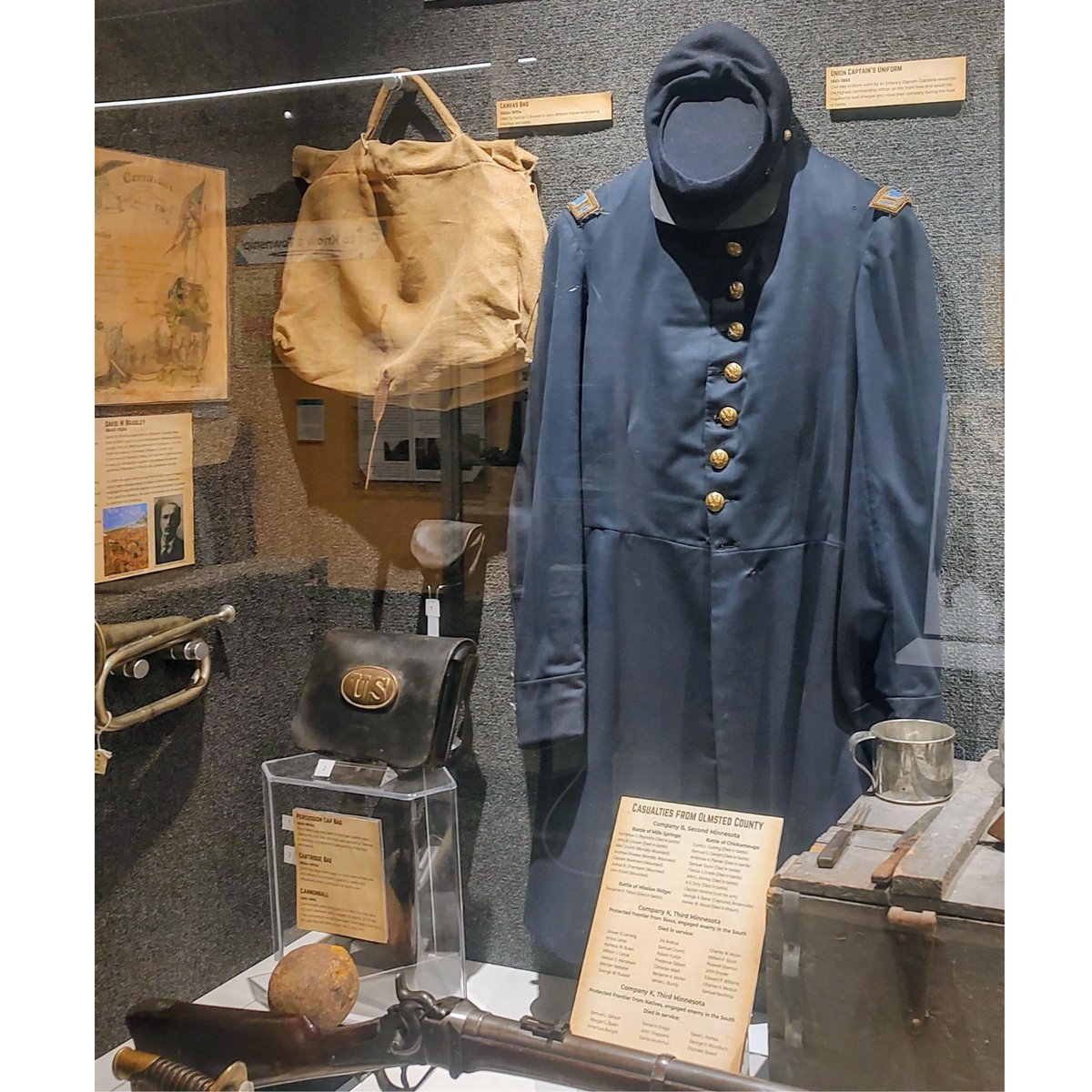 HCOC's tweet image. On Veterans Day, all veterans receive FREE admission to the History Center. We are especially proud to feature our new exhibit, "War Stories of Olmsted County."