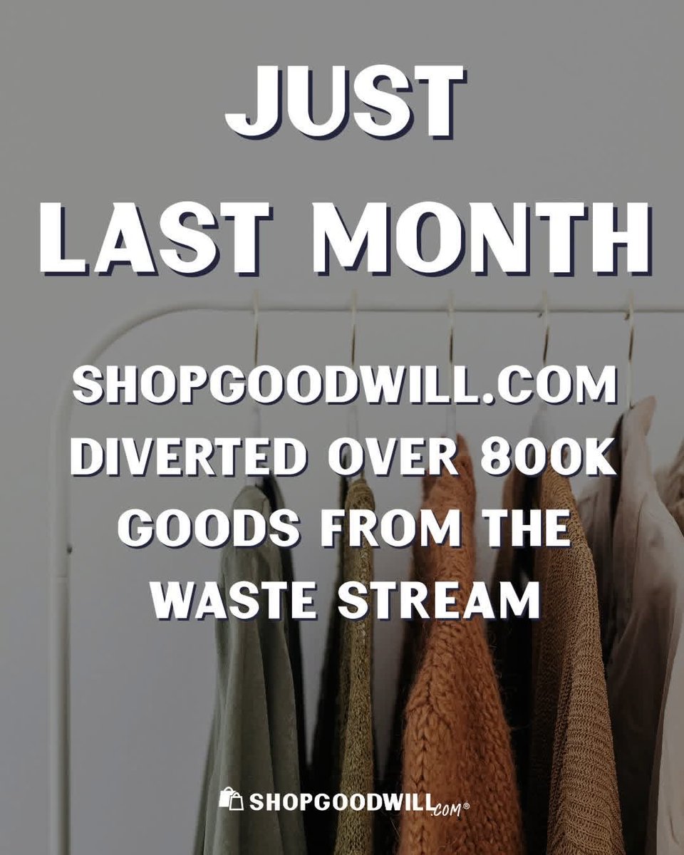 Did you know this sustainable fact? Thank YOU for shopping on ShopGoodwill.com and helping us help the planet.🌍 💙